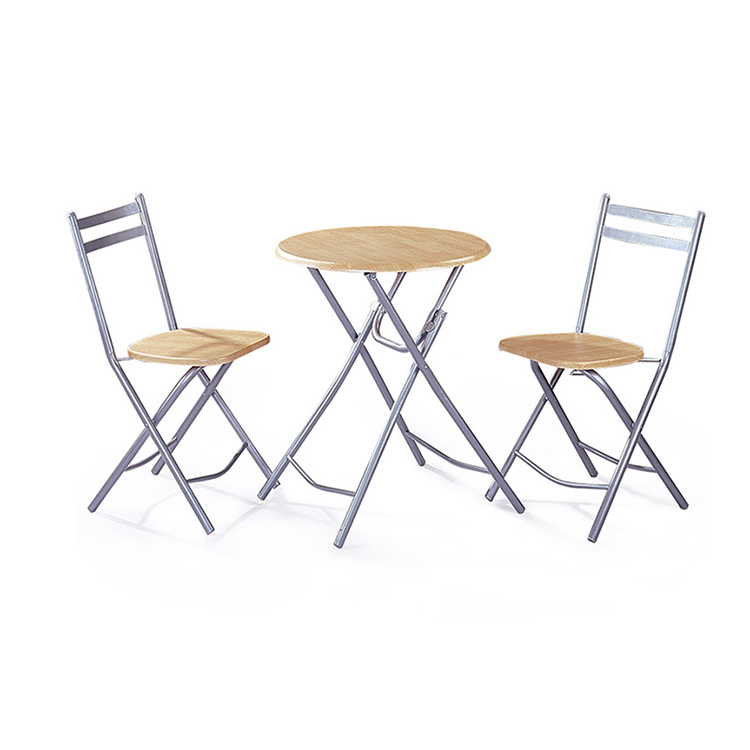  Modern Metal Round Mdf Folding Dining Table And Chairs For Room